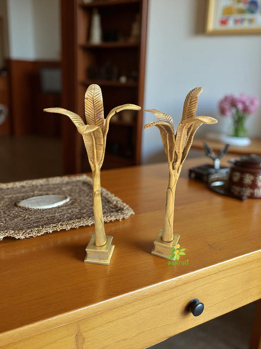 Aakrati 10 INCH Brass Banana Tree | handmade amazing Brass items | Ethnic Indian Brass showpiece