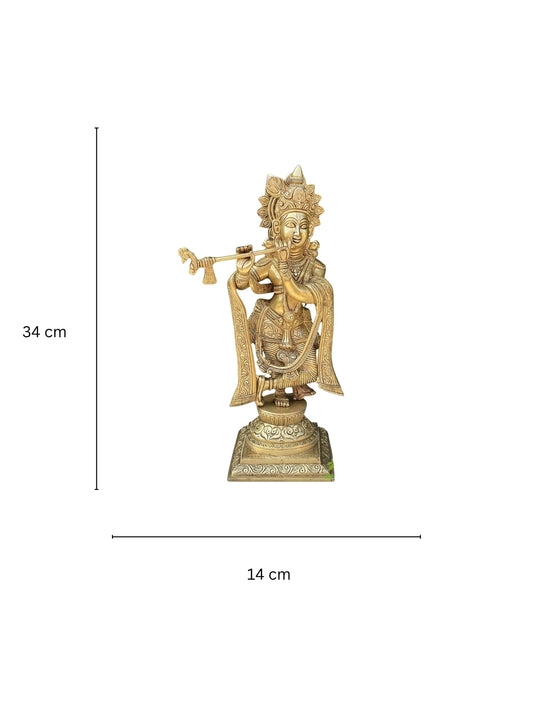 Krishna figure table top showpiece for gift decor in hotel office home