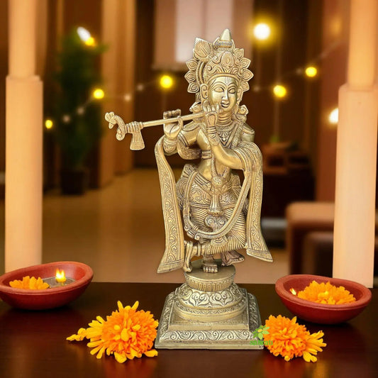 Krishna figure table top showpiece for gift decor in hotel office home Aakrati