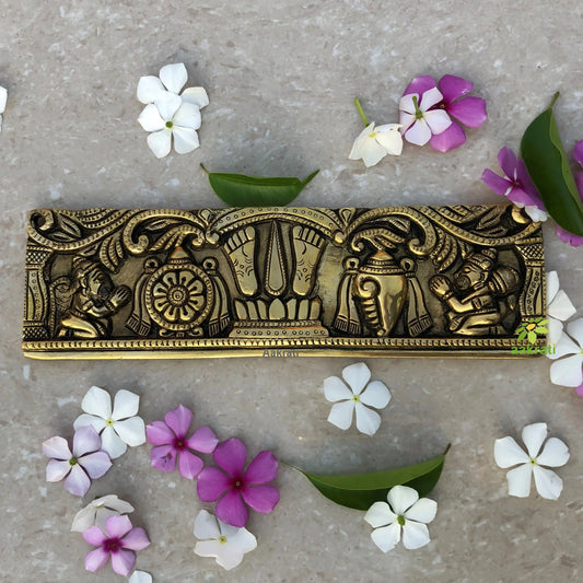 Brass Shankh Chakra Namah Wall Hanging | Brass Wall Decor | Indian Home Decor | Wall Hangings | Indian Handicrafts | Brass Indian Decor Aakrati