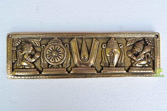 Vishnu symbol wall door hanging, Holi plate for wealth and success made in brass metal