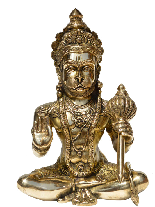 God Lord Flying-Hanuman Statue - Hanuman Mythological Figurine for Home Temple Mandir Decor brass statue