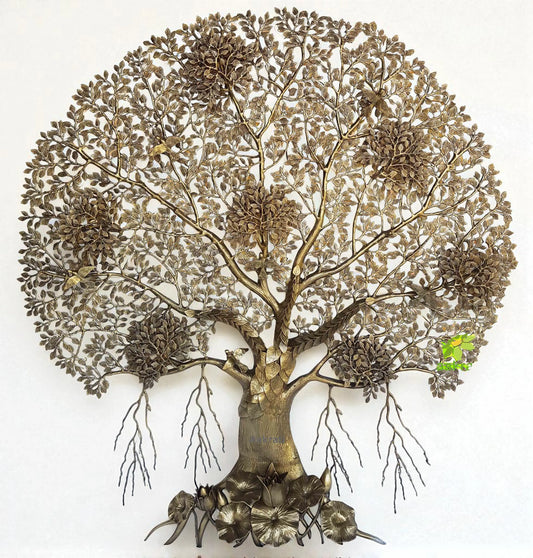 Brass Handmade kalpavriksha, Bodhi, Banyan tree wall hanging, Brass Wall Decor, living room, Entrance Decoration, Gift decor, Brass art Aakrati