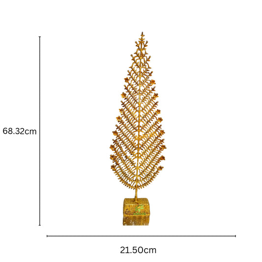Brass Christmas tree table showpiece decor gift metal craft Aakrati