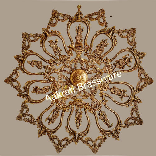 Brass Dashavtara of lord Vishnu wall hanging Round Plate, dashavtra Brass Statue , Home Decor Gift, Indian Brass Art, Brass God Idol Aakrati
