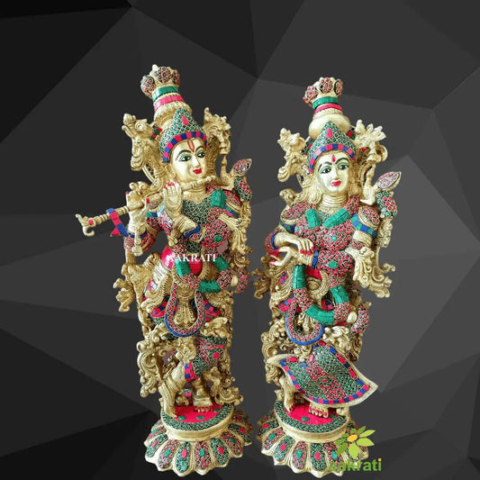 Radha Krishna Statue - 66 cm Big Large Size Radha Madhav Figure - Goddess Radha Lord Krishna - Hindu Divine Love Couple Gopal Figurine Aakrati