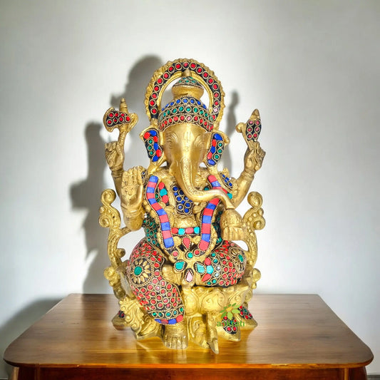 Brass Ganesha Statue ,Lord Ganesha Murti, Ganesha idol, Brass Elephant God Figure, Good Luck God, Vinayaka Statue, home decor Aakrati