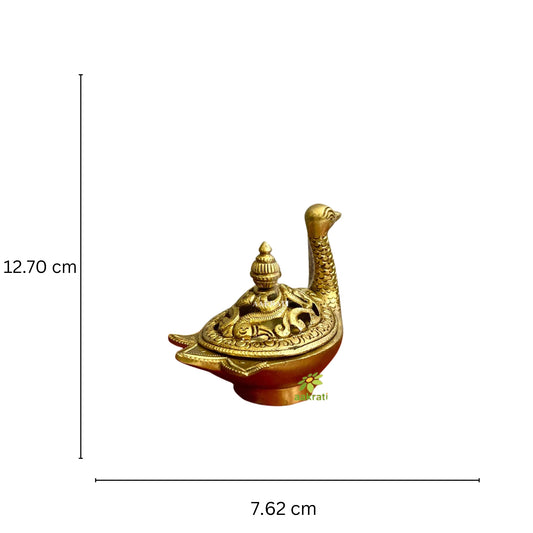 Exquisite Brass duck design Incense or Loban holder. Diya, oil wick lamp .home temple diya