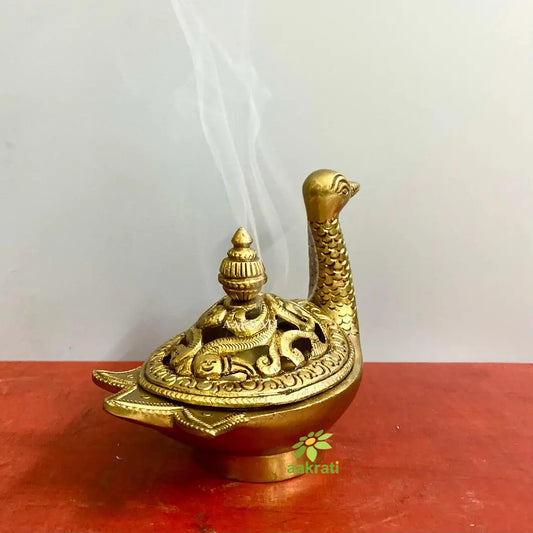 Exquisite Brass duck design Incense or Loban holder. Diya, oil wick lamp .home temple diya Aakrati