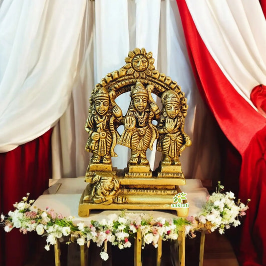 Ram Darbar (With Laxman Seeta & Hanuman). Temple Statue. Intricate Brass Craft. Best for Home, Temple, Altar and Gifting Aakrati