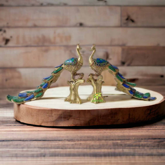 Brass Peacock Sitting Statue pair |Decorative Statue| |Peacock Figurine| |Home decor| Aakrati