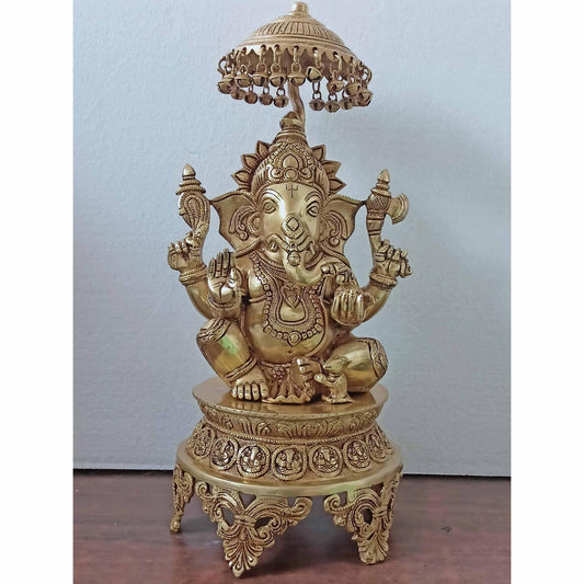Brass Lord Ganesh Statue |Hindu God of Luck| |Wedding Gift| |Handicraft Items Aakrati