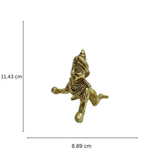 Brass Laddu Gopal Ji Murti Brass Bal Gopal idol, Thakur ji Religious statues Aakrati