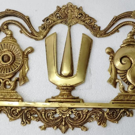 Sankh Chakra Namah brass metal handmade precious statue |wall decor| |wall art| | home decor|