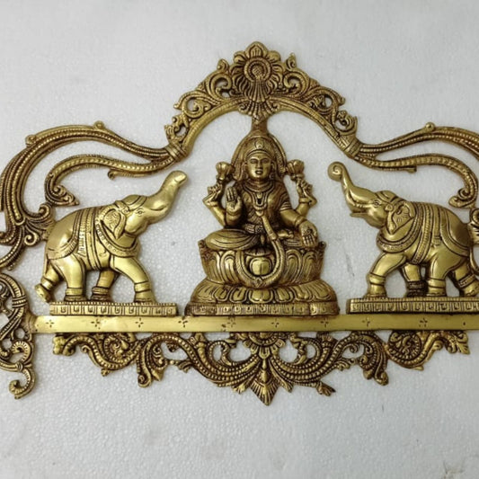 Gaj Laxmi Brass Super Fine goddess Statue wall plate for wall decoration |Wall decor| |wall art| |Handmade