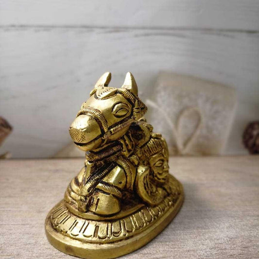 Nandi Brass Statue Hand Carved Pooja item Idol |Showpiece| |Temple decor|