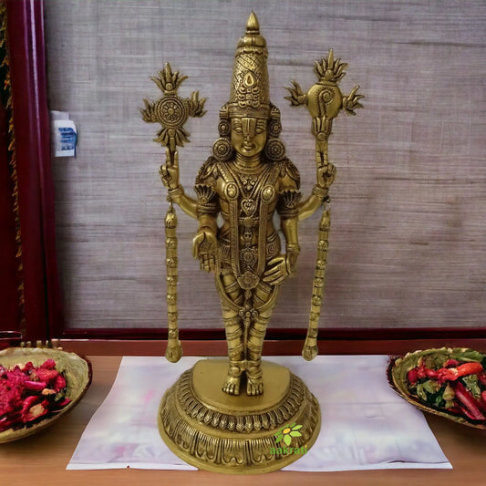 Tirupati Balaji Antique Finish Brass Statue |Gift Item| |Pooja Item| |Handmade Statue| Aakrati