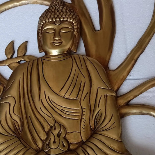Brass Buddha Tree of Life |Wall decor| |Wall art| |Kalpvrirksha Tree| Acme