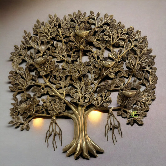 Brass Kalpvriksha tree with yellow finishing |Tree of life| |Wall decor| |Wall art| Aakrati