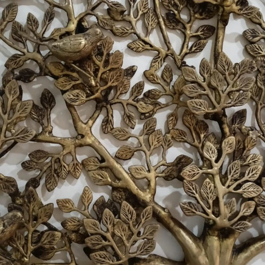 Brass Kalpvriksha tree with yellow finishing |Tree of life| |Wall decor| |Wall art| Aakrati