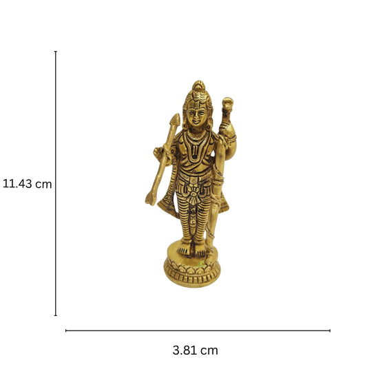 Aakrati Brass Lord Rama Pratima Iconic Devotion| Home Decor| Temple Decor (Yellow, 4.5 inches)