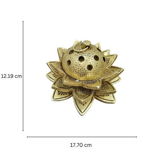 Aakrati Brass Dhoop Dani| Loban Holder| Incense Holder| Puja Article| Home Decor| (Yellow Antique) Aakrati