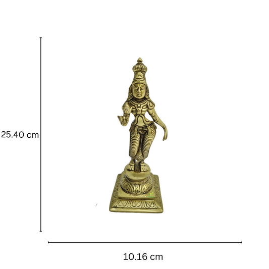 Goddess Parvati Idol Made in Brass By Aakrati| God Idol| Mata Parvati Brass Statue| Puja Items (Yellow, 10 inches)