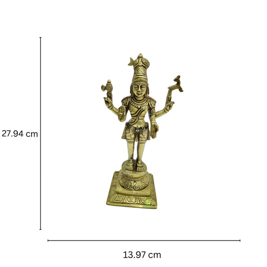 Lord Mahadev Brass Statue Made By Aakrati| Made in Brass| Lord Shiva Idol| Temple Décor (Yellow, 11inches)