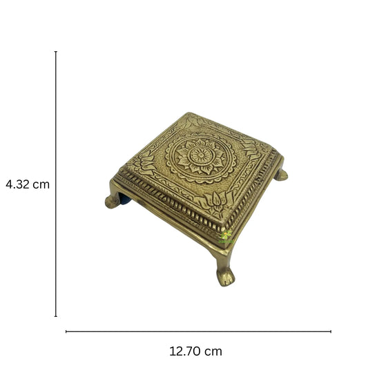 Antique Brass Hindu Spiritual religious temple puja Chowki Aakrati
