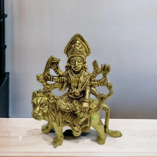 Brass durga ji idol shera wali maa brass idol, ambe brass statue Aakrati