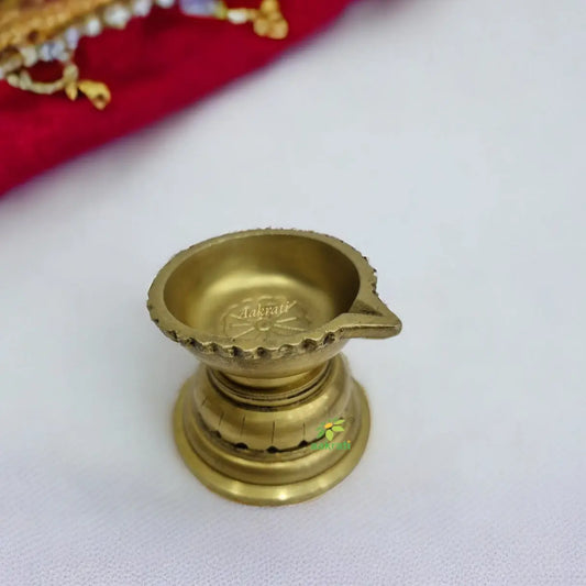 Brass Diya for Puja Temple Decoration Large Diya Stand Oil Lamp for Home, Mandir, Pooja Aakrati