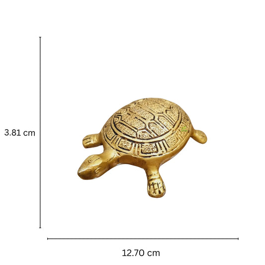 Aakrati Brass Tortoise Figurine| Table Decor| Collectable Items| Animal Figurine| Showpieces ( Yellow ) Aakrati