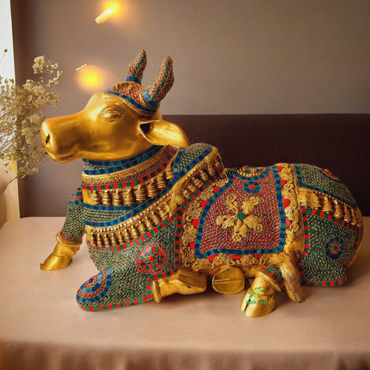Brass Big Nandi Statue for Temple Decor and Gift items |Home decor| |Brass Nandi| |Table decor|