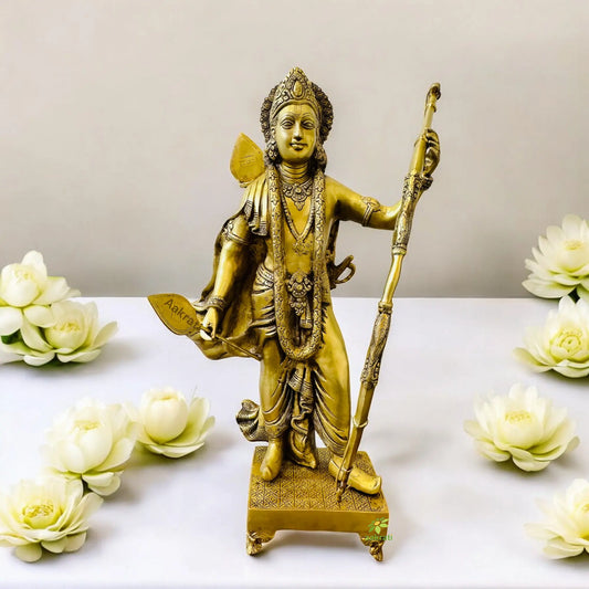 Brass Ram Lalla Statue with yellow finishing for gifting purpose Aakrati