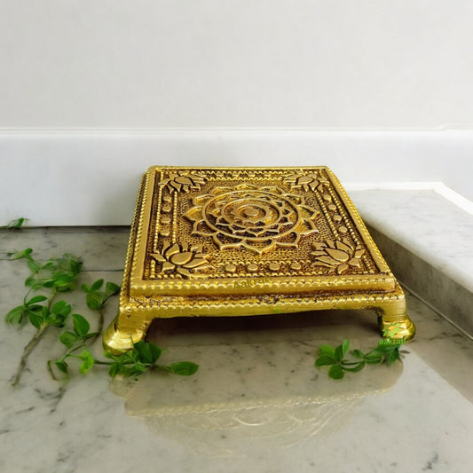 Handcrafted Brass Chowki for Diwali and home decoration