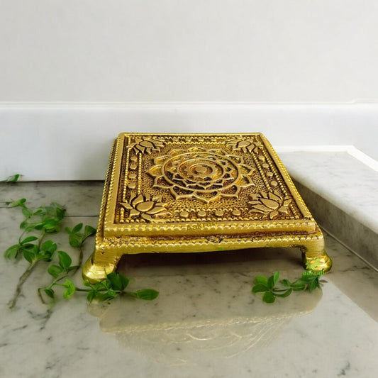 Handcrafted Brass Chowki for Diwali and home decoration Aakrati