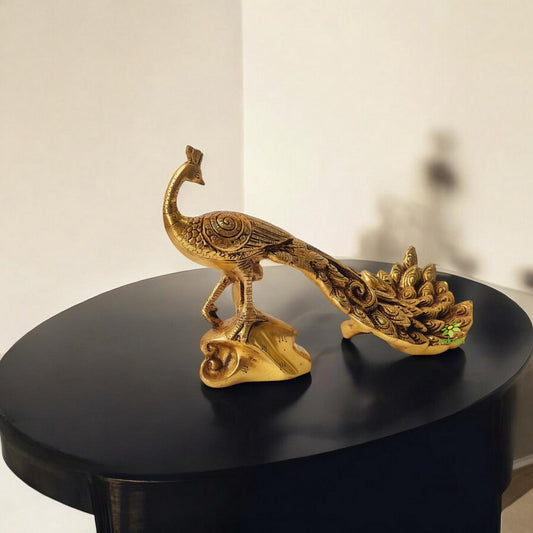 Brass Peacock Statue for home decoration and gifting purpose