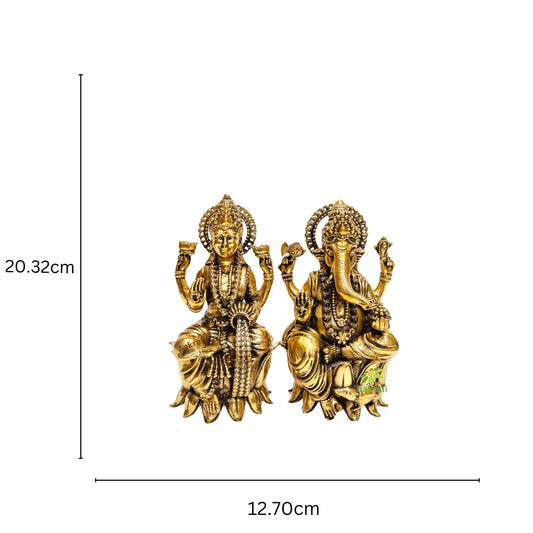 Brass Lakshmi Ganesh Set| Aakrati Brass Laxmi Ganesh Statue| Decorative Items Aakrati