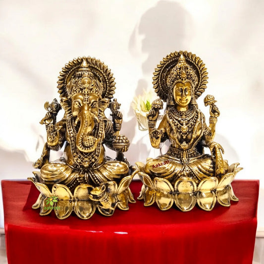 Aakrati Laxmi Ganesh Idol Made in Brass| Temple Décor| Brass Décor Aakrati