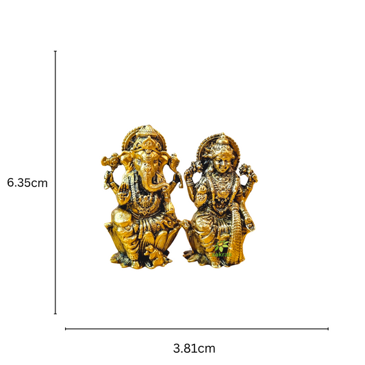 Aakrati Brass Laxmi Ganesh Pair| Exquisite Hindu Deity Sculptures