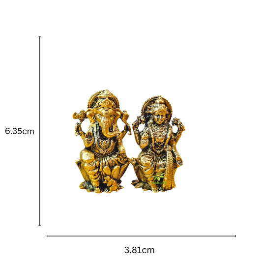 Aakrati Brass Laxmi Ganesh Pair| Exquisite Hindu Deity Sculptures Aakrati
