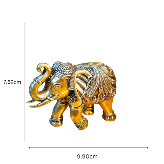 Brass Elephant with Antique finish for home and table decor Aakrati