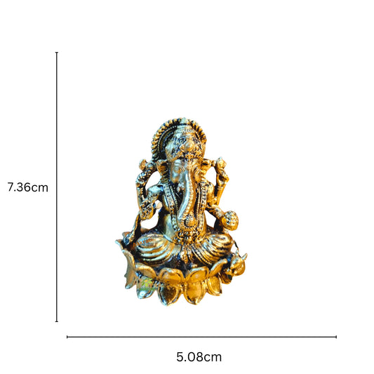Brass Ganesh Statue with Antique Finish | Brass Ganesh Sculpture| Decorative Items Aakrati