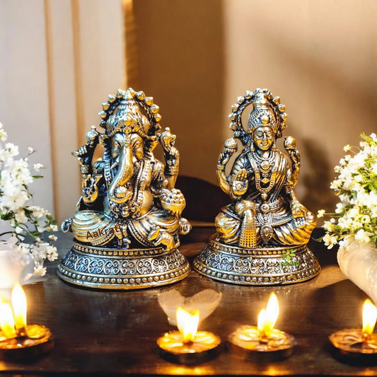 Brass Laxmi Ganesh Statue Idol Made in Brass| Temple Decor| |Brass Decor Aakrati