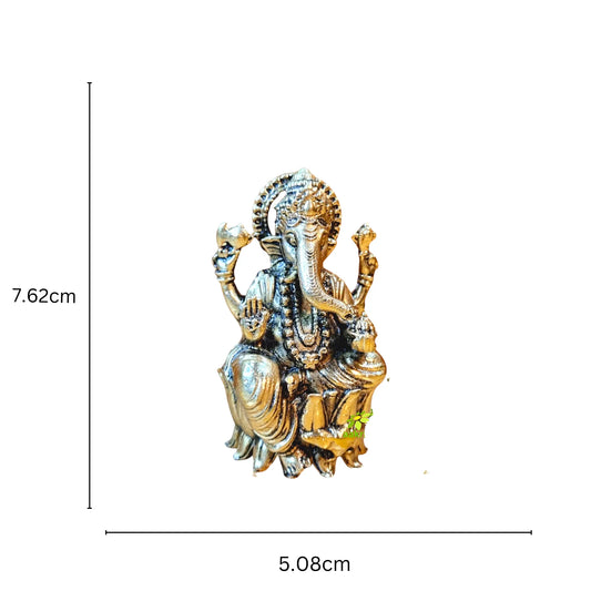Aakrati Brass Lord Ganpati Sitting Statue for Temple| Worship Idol| Temple Decor| Lord Ganesh Aakrati