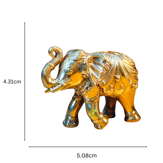 Aakrati Brass Small Elephant Statue for Home| Decorative Items