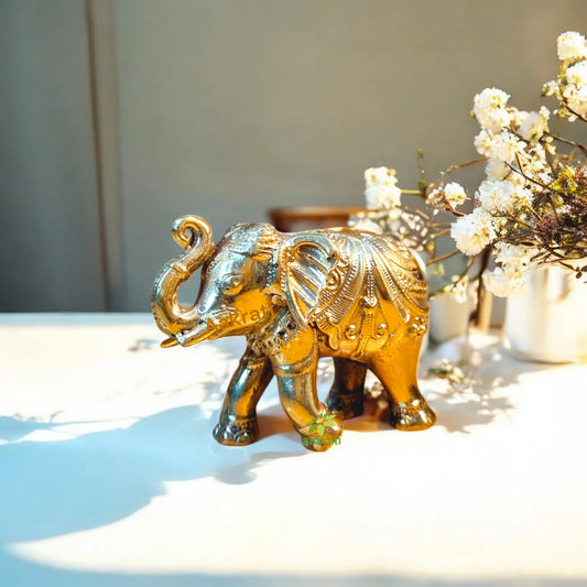 Aakrati Brass Small Elephant Statue for Home| Decorative Items Aakrati