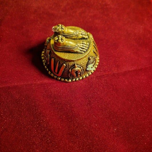 Brass Balaji Charan and Shivling Idol Gift Combo | Hindu Puja Set for Home Temple, Vastu, Housewarming, Diwali & Spiritual Décor | Gift Hamper Aakrati