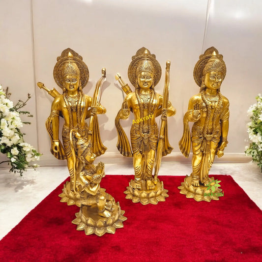 Brass Ram Darbar Family Standing Religious Decor Statue| Brass Idols ( Height 26 inch) Aakrati