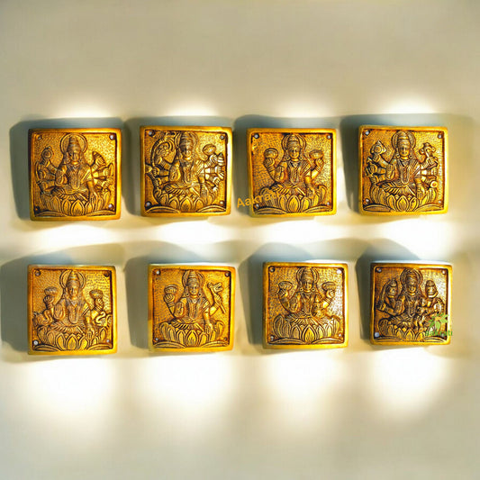 Brass Goddess Ashta Laxmi Set of 8 Pcs| Ashta Lakshmi Wall Hanging made by Aakrati